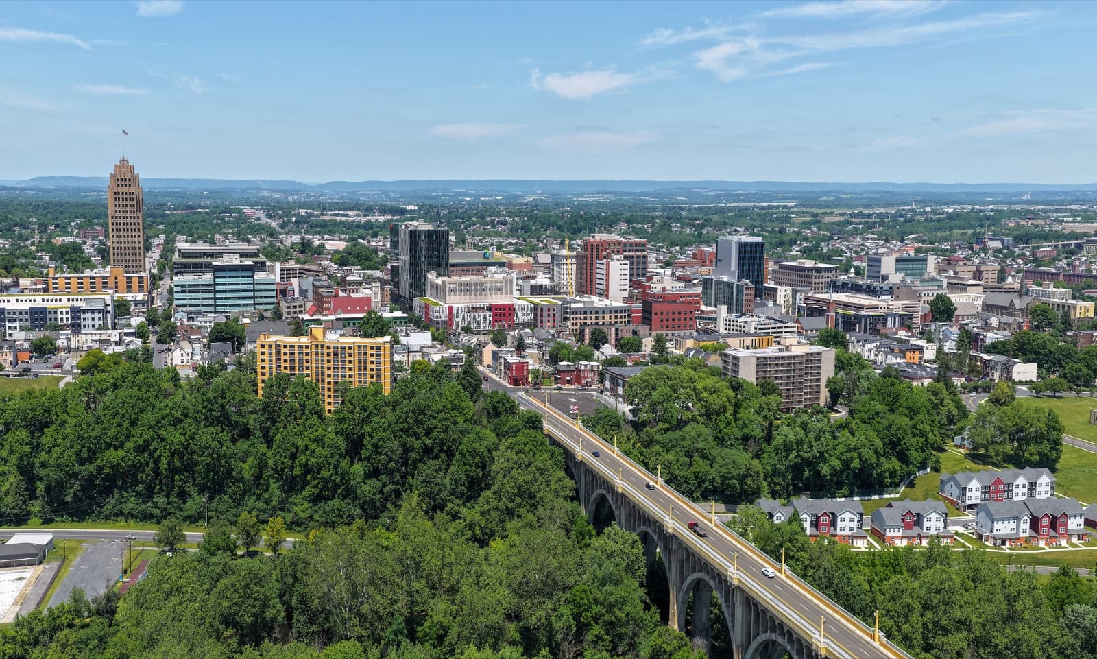 Aerial view of downtown Allentown, Pennsylvania
